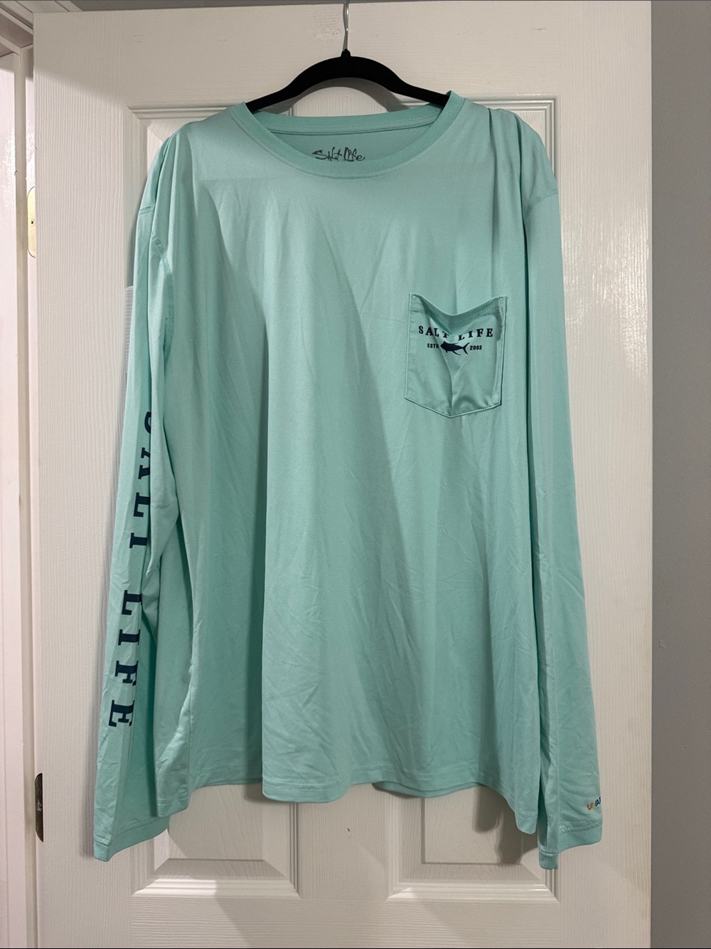Salt Life Men’s Long Sleeve Pocket Tee - Mint Aqua